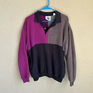 Claybrooke Sports Vintage pullover mens‎ sweatshirt large tri color 80s